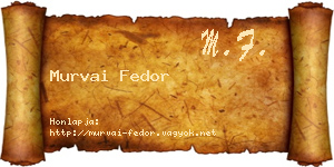 Murvai Fedor névjegykártya